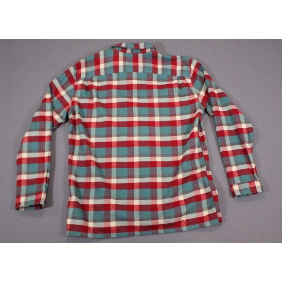 Patagonia Fjord Flannel Red Long Sleeve Button Up Outdoors Pockets Men’s L - Picture 3 of 9